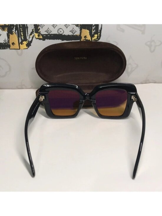 New Authentic Tom Ford TF1157 01E “Esme” Sunglasses – Shiny Black with Brown Len main image 8